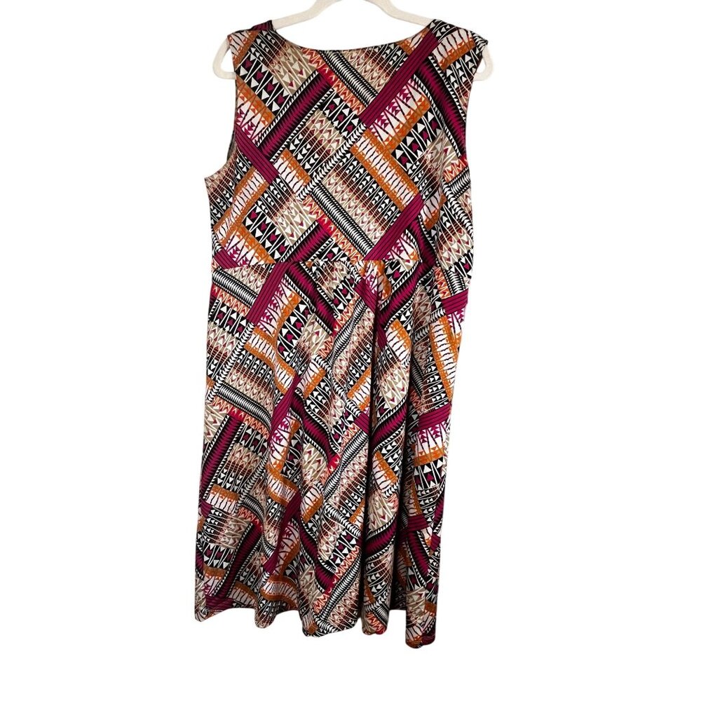 Kim Rogers Colorful Tank Dress Pink XL Tribal Boho Indie Chevron Western Chic - Picture 2 of 6
